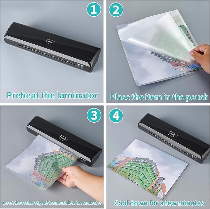 Binditek 50 Pack 3.2 Mil Dry Erase Thermal Laminating Pouches, Dry Erase Compatible, for Letter Size, Heat Seal, Clear Professional Finish, School Office Supplies