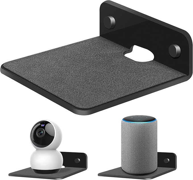 Metal Speaker Wall Mount - 4.25" Smart Device Holder for Google Nest Cam, Echo Dot, Small Speakers, Baby Monitor, Alexa (4.4lbs Capacity,2 Pack)
