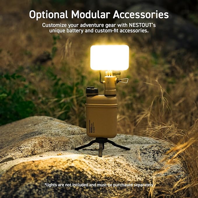 ELECOM NESTOUT Rugged Power Bank, 15000mAh Outdoor Charger, 32W USB C Fast Charging PD, Waterproof IP67, Heavy Duty Shockproof, Tactical Battery Pack for iPhone Tablet Hiking Camping Survival (Beige)