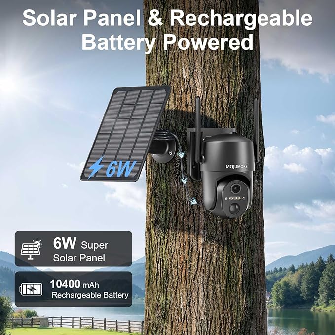 No WiFi Security Camera, 4G LTE Cellular Security Cameras Wireless Outdoor, Solar Outdoor Camera Wireless, 2K Color Night Vision, Motion Alert, Playback, SIM Included, 2-Way Talk (2 Pack)