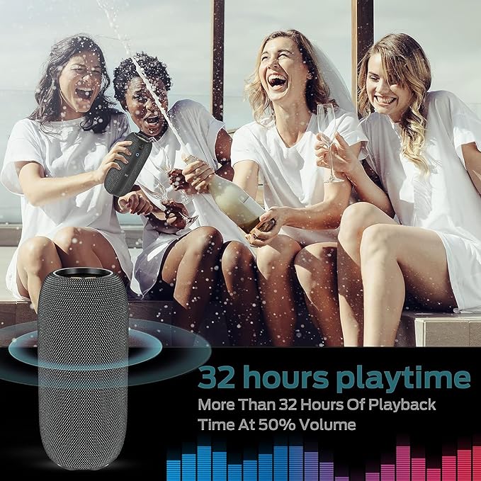 Monster S320 Speaker, Portable Bluetooth Speaker, 40W True Wireless 360° Stereo Sound Effect,IPX7 Waterproof, 32 Hour Playing Time, Suitable for Outdoor