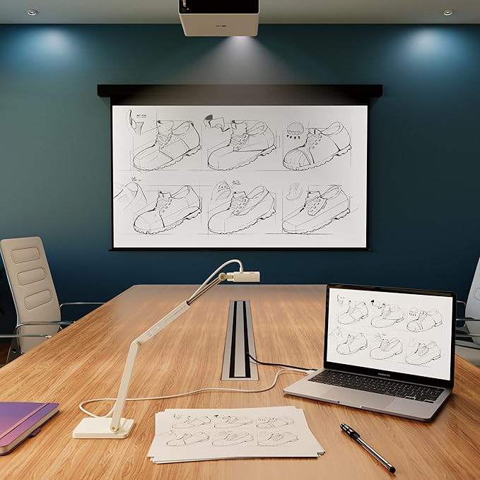 OKIOCAM S2 Document Camera Webcam with Microphone, Supports iPad iOS, for Online Learning, Tutoring, Doc Cam for Teachers for PC/Mac/Chromebook