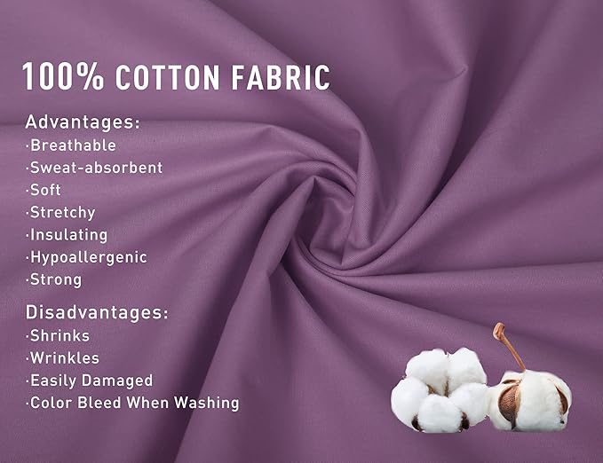 Sunflower King Pillowcases Set of 2, 100% Cotton King Size Pillow Cases 2, 20×40 inches Dark Purple, Soft and Breathable