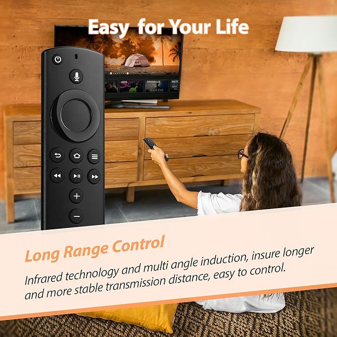 Voice Remote Control (2nd Gen) Fit for Fires-AMZ-Smart TVs Stick/TV Cube/Lite/4K, Smart TVs (3rd Gen), Not for Insignia-Toshiba-Pioneer Smart TV