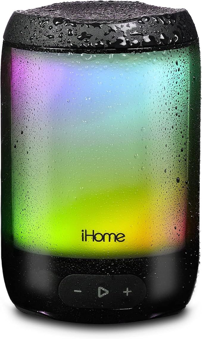 iHome Waterproof Bluetooth Speaker with 25 Hour Mega Battery, Color Changing Rechargeable and Portable Outdoor Speaker (iBT840BZ)