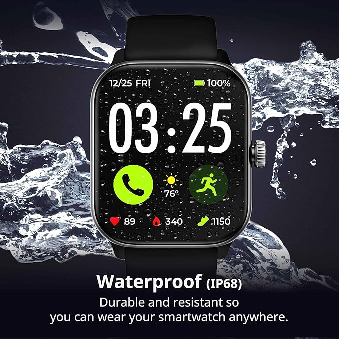 Spade & Co Health Smartwatch 4 - Smartwatch for Men & Women, Heart Rate, Sleep & SpO2 Monitor, Pedometer, Fitness Tracker, Answer/Make Calls IP68 Waterproof iOS & Android Compatible
