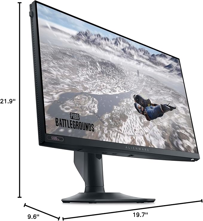 Alienware AW2524HF Gaming Monitor - 24.5-inch (1920x1080) 500Hz (Overclock) 0.5ms Display, Height/Tilt/Swivel/Pivot Adjustability, 3yr Advanced Exchange-Black
