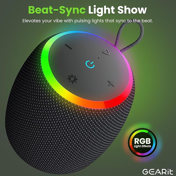 GEARit Portable Bluetooth Speaker Wireless with 15W Loud Sound - IPX6 Water-Resistant Speakers - Fast Connect 5.3 Bluetooth, AUX, and TWS Pairing - Perfect for Gift/Home/Outdoor/Party