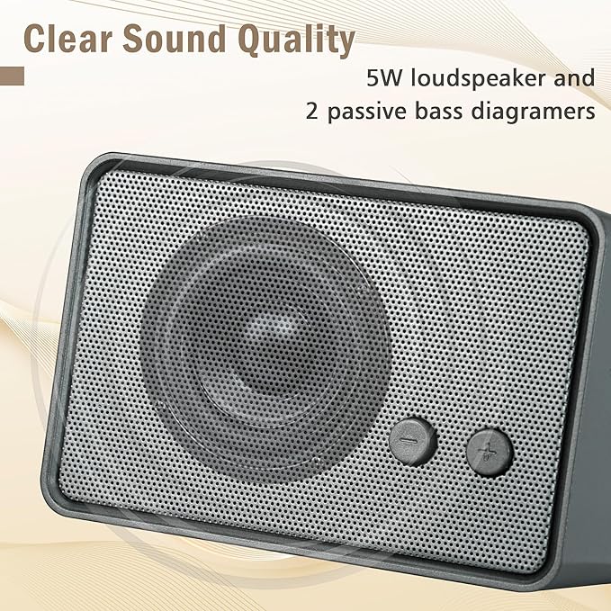 K-Cube-GY Bluetooth Speaker, 5W HD Sound, Bluetooth V5.0, 12H Playtime, Retro Classic, Portable, Gary