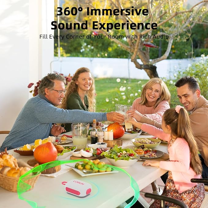 LOBKIN Portable Bluetooth Speaker,IP67 Waterproof 360°Immersive Sound Built in Mic 10W Loud Sound All Day Playtime Wireless Stereo Pairing,Bluetooth 5.4 Small Wireless Speaker for Home/Outdoors/Travel