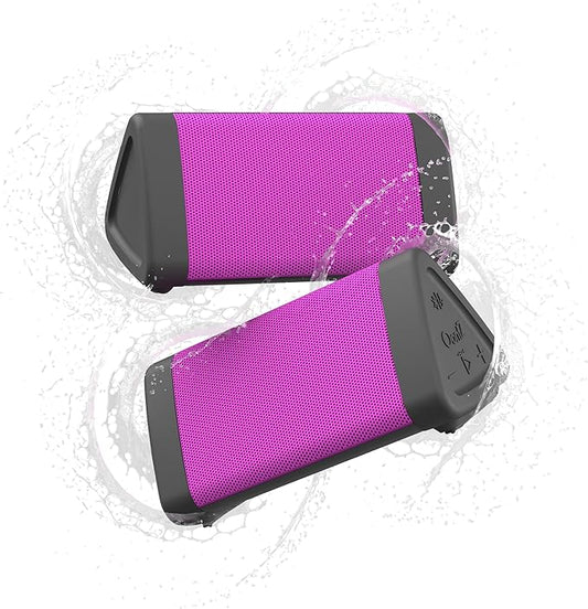 Oontz Upgraded Angle 3 Portable Bluetooth Speaker 5.0, 2 Pack - 10W Sound, 14-Hr Battery, 100ft Wireless Range, IPX5 Water-Resistant, Budget-Friendly Small Speaker for Travel, Outdoor or Home (Pink)
