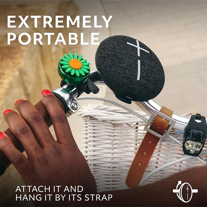 Ultimate Ears MINIROLL Ultra-Portable Waterproof Bluetooth Speaker, Big Bass, IP67 Dustproof, 131 ft Range - Gentle Black