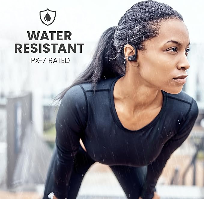 Back Bay Audio Runner 60 Wireless Running Earbuds, 80 Hour Long Battery Life Over The Ear with EarHooks, Wrap Around Earphones Wireless Bluetooth Earbuds with Microphone, Earphones in Ear Headphones