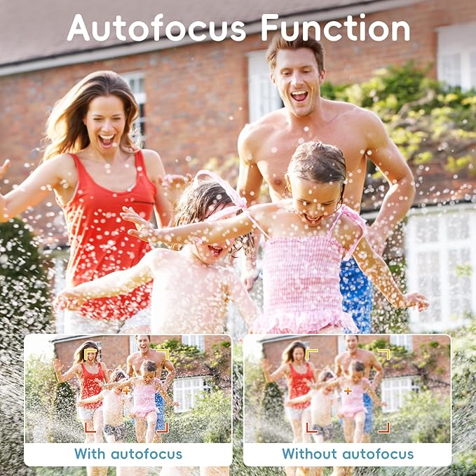 Underwater Digital Camera - MaxMango 10 FT Waterproof Floating Camera with 32GB Card, Dual Screen Selfie Camera for Snorkeling, Swimming, Skiing, 48MP 18X Autofocus Compact Point and Shoot Digital