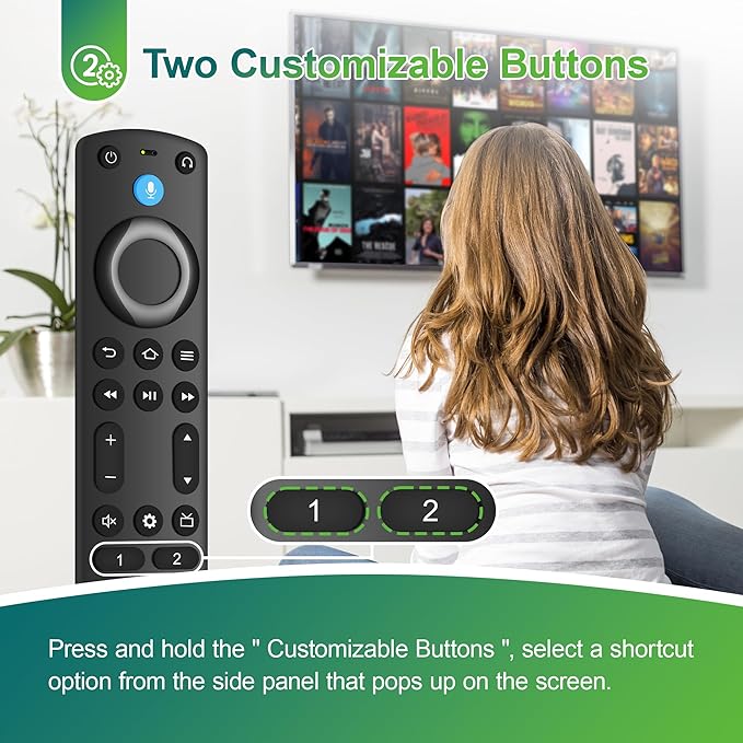 Voice Remote Control Compatible with Fireseries TV Cube/Stick/4K/4K Max/Lite/Cube/Stick HD, Smart TVs (3rd Gen), for Omni Mini-LED Series, Omni Series, 4-Series, Insignia, Toshiba, Pioneer Smart TV