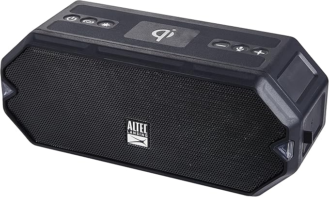 Altec Lansing - HydraBlast Wireless Portable Bluetooth Speaker, IP67 Waterproof for Parties, USB C Rechargeable Outdoor Speakers with Built in Phone Charger and LED Lights, 20 Hour Playtime