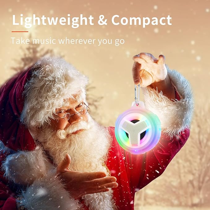 EBODA Bluetooth Shower Speaker, Portable Bluetooth Speakers, IP67 Waterproof Wireless Speaker with LED Light, 2000mAh, True Wireless Stereo, for Men and Women, Unique Music Gifts