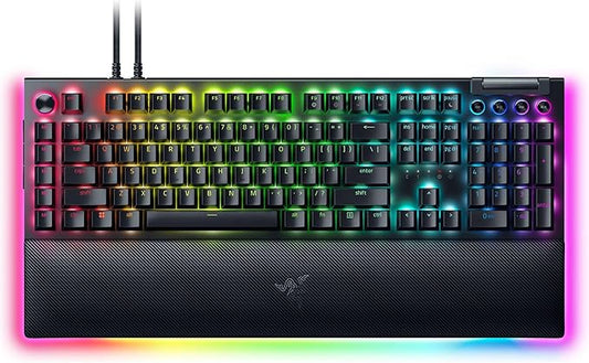 Razer BlackWidow V4 Pro Wired Mechanical Gaming Keyboard: Green Switches Tactile & Clicky - Doubleshot ABS Keycaps - Command Dial - Chroma RGB - Magnetic Wrist Rest - Snap Tap