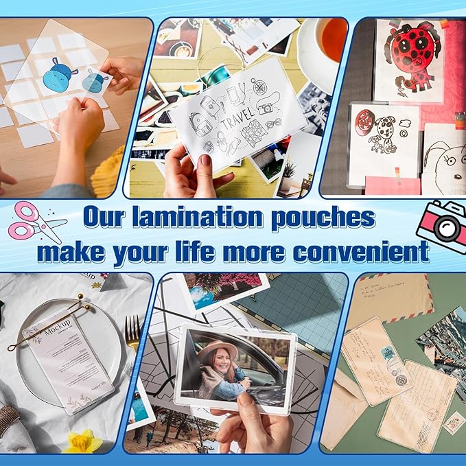 200 Pack 5mil 5“x7" Thermal Laminating Pouches Badge Laminate Pouches Clear Laminated Luggage Tags Printable Laminator Pouches for Business Permits Cards (200, 5.3"x7.3"-5mil)