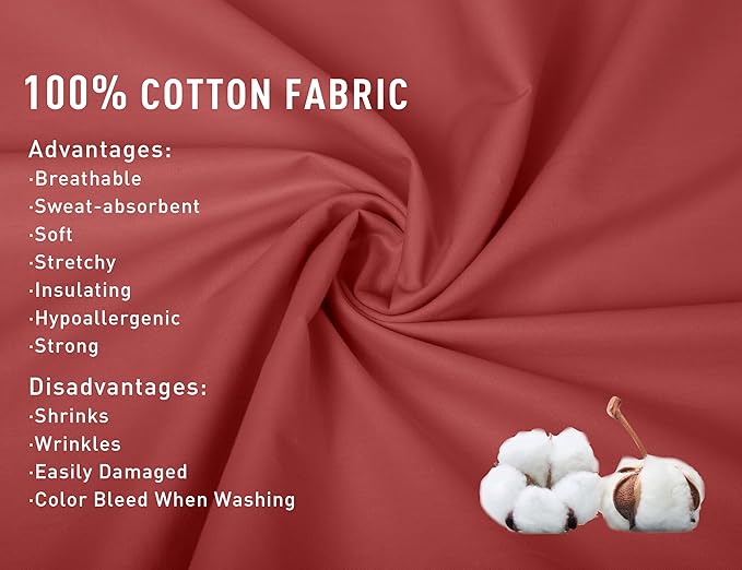 Sunflower King Pillowcases Set of 2, 100% Cotton King Size Pillow Cases 2, 20×40 inches Jester Red, Soft and Breathable