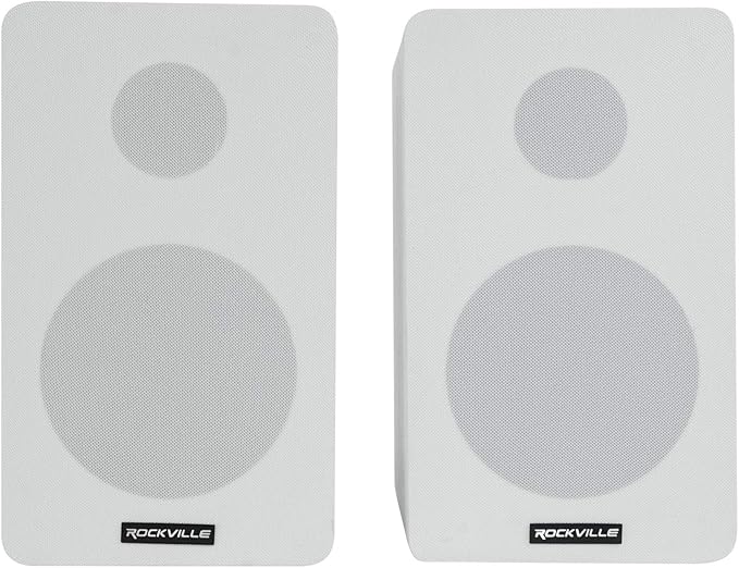 Rockville 2 RockShelf 54W 360w White 5.25"" Home Theater Bookshelf Speakers/4 Ohm, RockShelf 54W V2