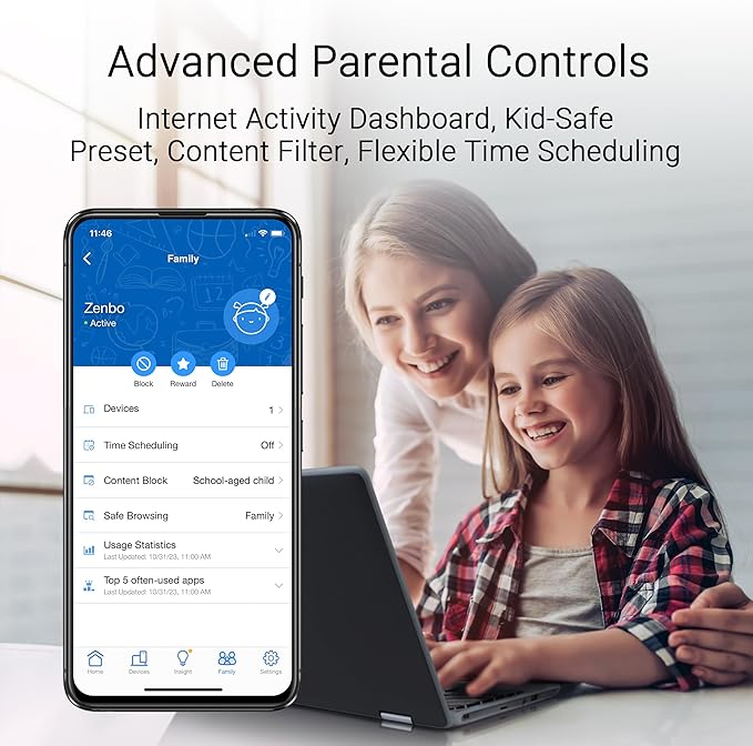 ASUS ZenWiFi BT6 Tri-Band WiFi 7 Mesh, 9.4 Gbps, 5800 sq.ft. (2pk), 2.5G WAN Port, Security and Parental Controls Included, Smart Home Master SSIDs, 4G & 5G Mobile Tethering- BT6 (W-2-PK)