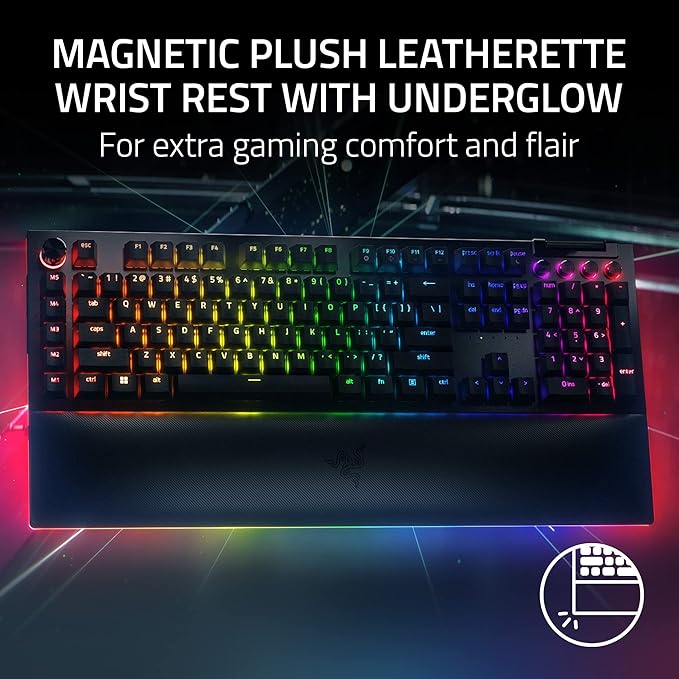 Razer BlackWidow V4 Pro Wired Mechanical Gaming Keyboard: Orange Switches Tactile & Quiet - Doubleshot ABS Keycaps - Command Dial - Chroma RGB - Magnetic Wrist Rest - Snap Tap