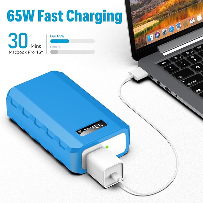 SinKeu Power Bank, 24000mAh with 110V AC Outlet Portable Laptop Battery Bank, 65Watt Portable Power Charger for iPhone 15, Outdoor Camping and Home Office Hurricane Emergency