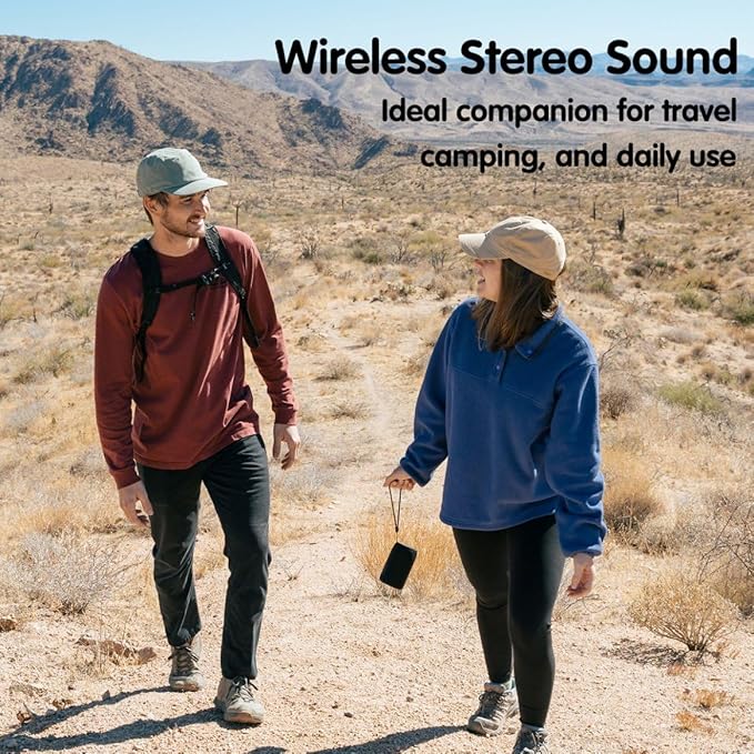 Bluetooth Speaker, MusiBaby Wireless Portable Speaker - Waterproof, Outdoor, Bluetooth 5.0, Dual Pairing, Loud Stereo, Deep Bass, 24H Playtime - Gift Ideas for Home, Party, Travel (BLK)