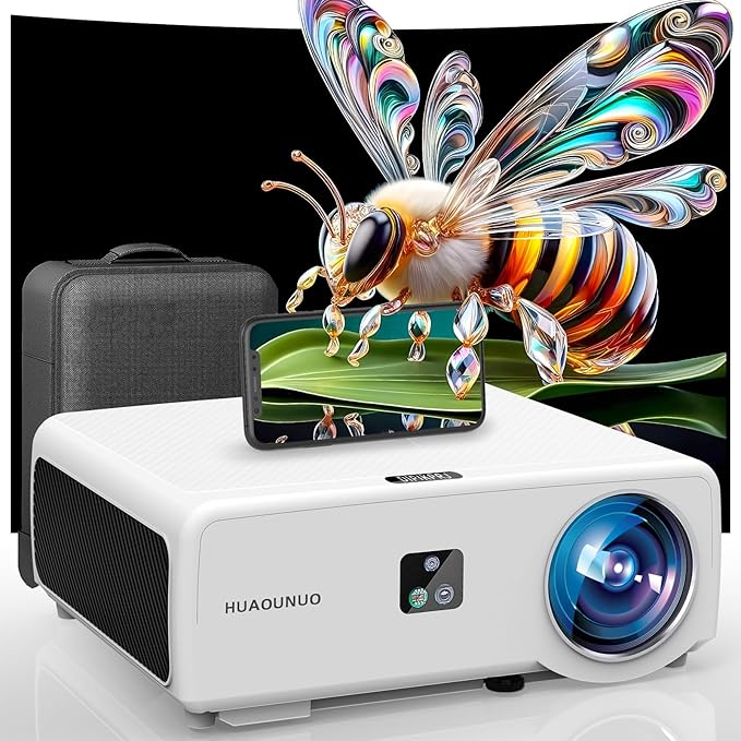 [ 2000 ANSI Auto Focus & DoIby Audio ] Smart 4K Projector with 5G WIFI and Bluetooth,Home Outdoor Movie Projector HDR10+,500"Display,50%Zoom,PPT,ARC.Projector 4K+Compatible w/TV Stick,iOS,Android