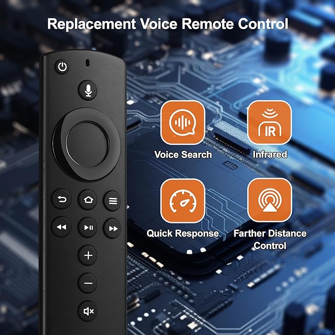 Voice Control TV Remote Replacement - Compatible with Smart TV Stick (2nd Gen/4K/Lite/2020 Release), TV Cube (1st Gen/2nd Gen), AMZ Smart TV 3rd Gen, Not for Insignia/Pioneer