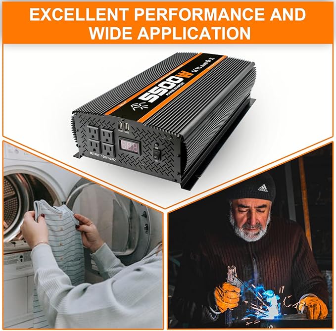 5500W Inverter, 5500W Power Inverter, DC12V to AC 110V/120V, RV Inverter, Truck Power Inverter, Vehicle Power Inverter