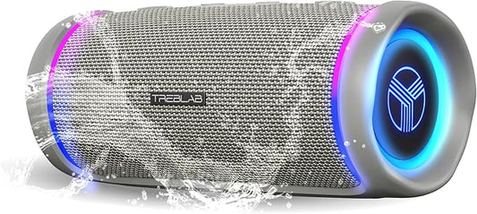 TREBLAB HD77 Bluetooth Speaker - Powerful 360° Sound with Impactful Bass, 30W Portable Wireless Audio, 20H Battery, IPX7 Waterproof, TWS Stereo, Shockproof Design for Outdoor, Beach, Pool, Jobsite