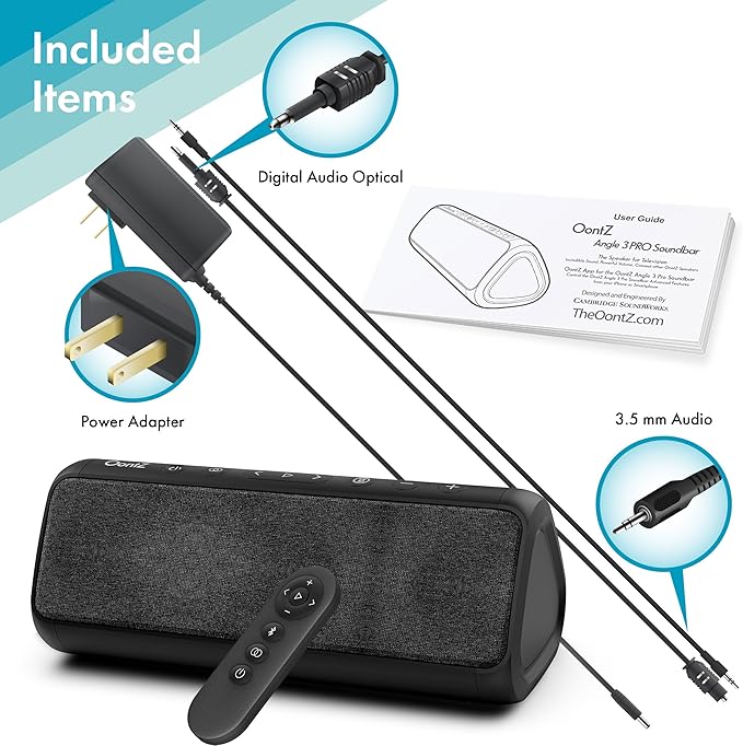 Soundbar Bluetooth Speaker - Sound Bar for TV with Optical Input Jack and Remote Control - Wireless Home Stereo System Components by Oontz