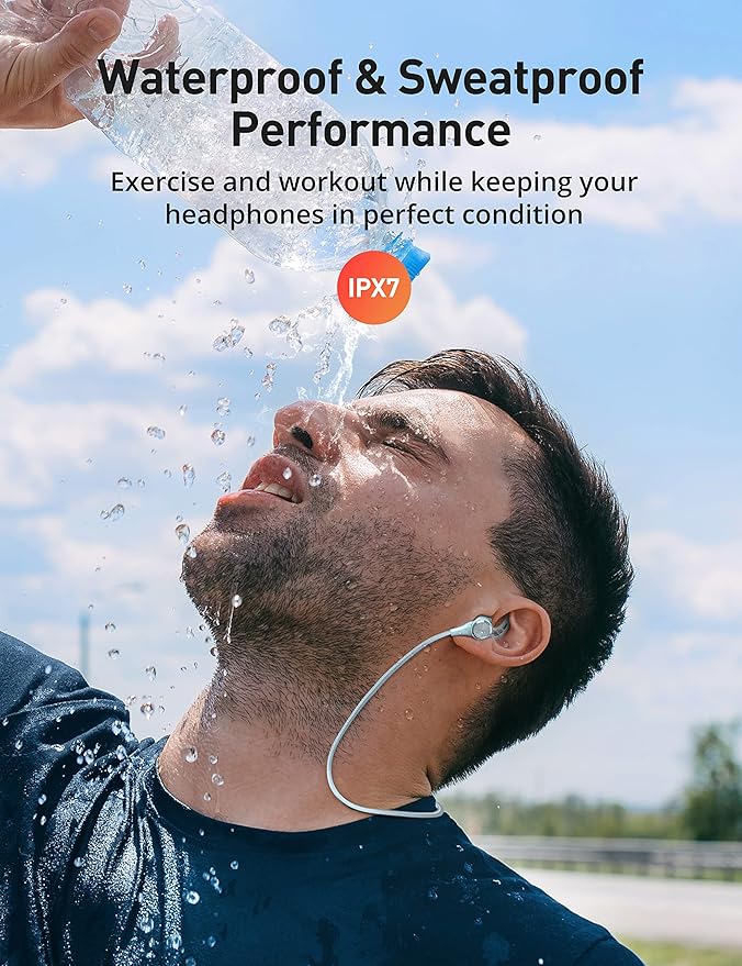 Wireless Headphones, Bluetooth 5.2 Stereo aptX Wireless Earbuds Bass Bluetooth Earbuds Bulit-in Mic with 16H Playtime, Magnetic, IPX7 Waterproof Perfect for Sport, Gym