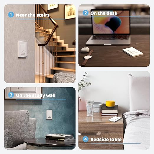 Wireless Light Switch and Receiver Kit (2V1), Self-Powered (No Battery Required), No WiFi Needed, Remote Control Lighting Switch for Indoor and Outdoor Light Fixtures