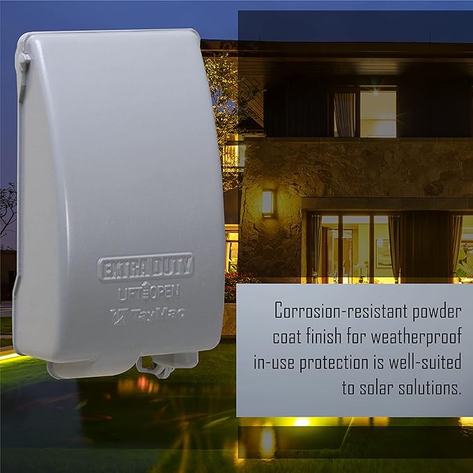 TayMac MX4280S 1-Gang Extra Duty In-Use Cover, Weatherproof Metal Low Profile 8-in-1, 3.5 in. Deep, Vertical, Gray