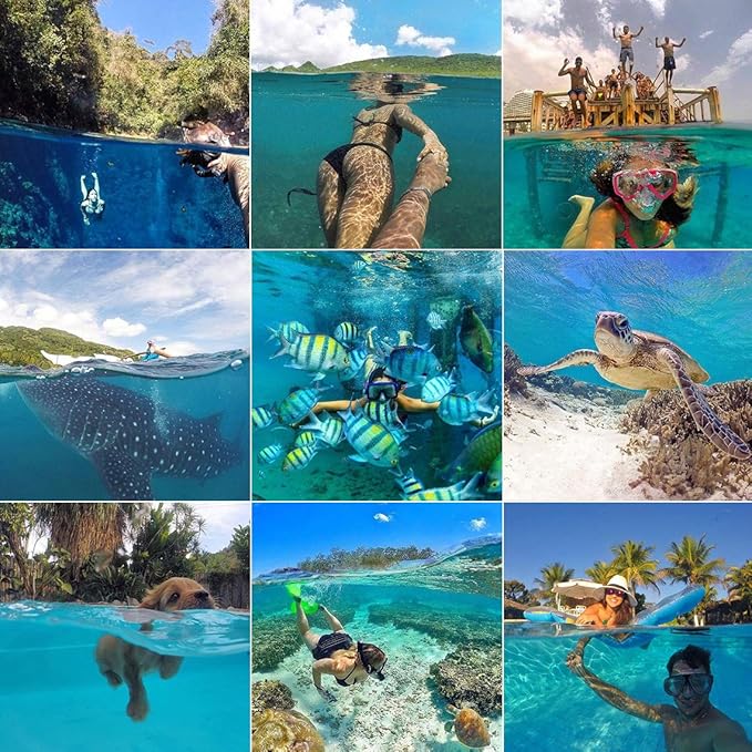 Dome Port for GoPro Hero 8 Black, Dome Port Lens with Waterproof Housing Case Shutter Trigger Floating Hand Grip for Hero 8 Black Snorkeling Diving Underwater Photography