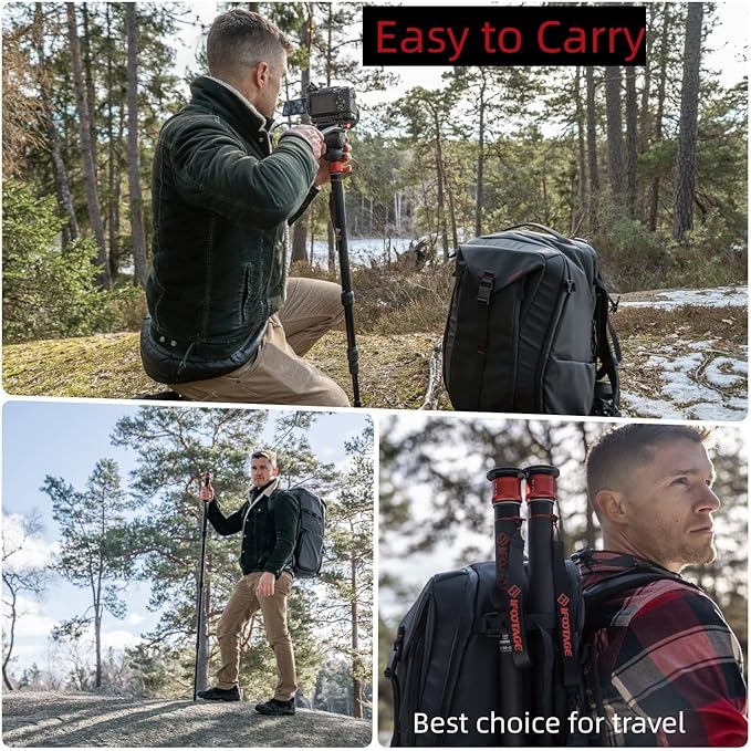 IFOOTAGE Cobra 3 A180T,Camera Monopod with Tripod Base,Aluminum Professional Video Monopod,Suitable for SLR Cameras and Camcorders(71")