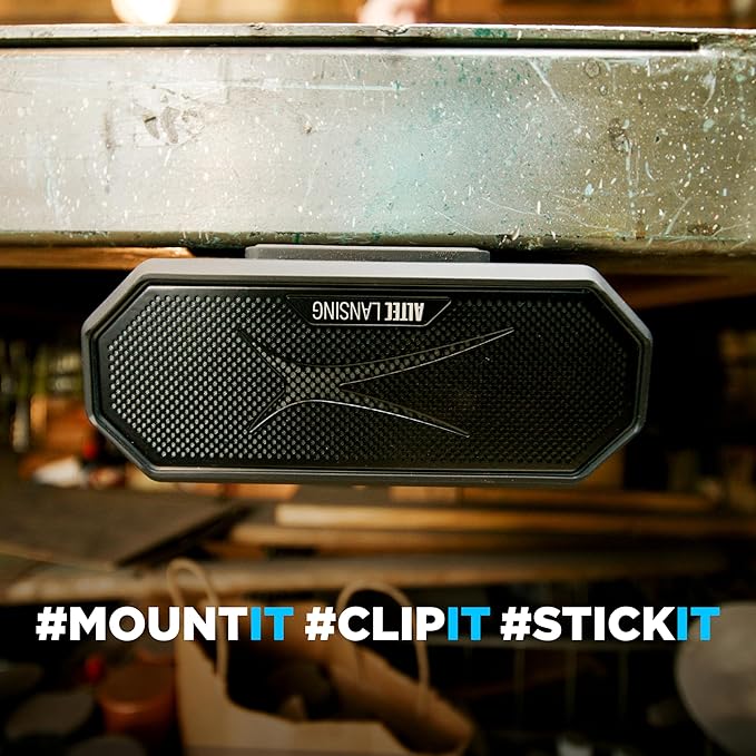 Altec Lansing Loud Portable Speakers Bluetooth Wireless Waterproof - MultiColor LED, 20 Hour Playtime, Mount Included | HydraBLAST 2.0 Magnetic Bluetooth Speaker for Travel, Home and Outdoor Adventure