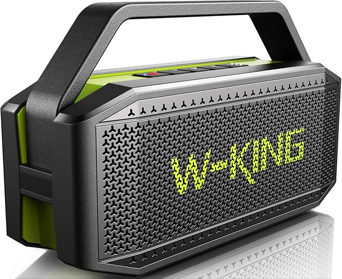 W-KING Portable Loud Bluetooth Speaker Wireless, 100W Max IPX6 Waterproof Outdoor Speaker Subwoofer, 60W Exlarge Passive Radiator- All-Round Rich Bass/40H/EQ/PowerBank/TF/AUX, Party Big Large Boombox