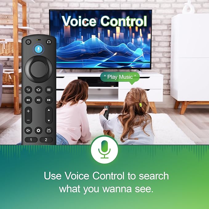 Voice Remote Control Compatible with Fireseries TV Cube/Stick/4K/4K Max/Lite/Cube/Stick HD, Smart TVs (3rd Gen), for Omni Mini-LED Series, Omni Series, 4-Series, Insignia, Toshiba, Pioneer Smart TV