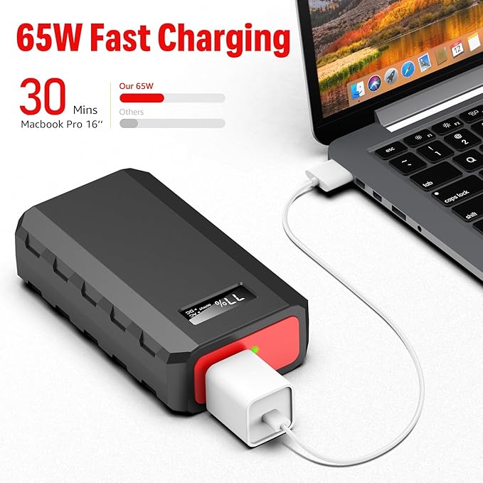 SinKeu Portable Power Bank with AC Outlet, 88.8Wh Portable Laptop Charger, Portable Power Station Outdoor Generators Portable for Home Backup Outdoor Emergency