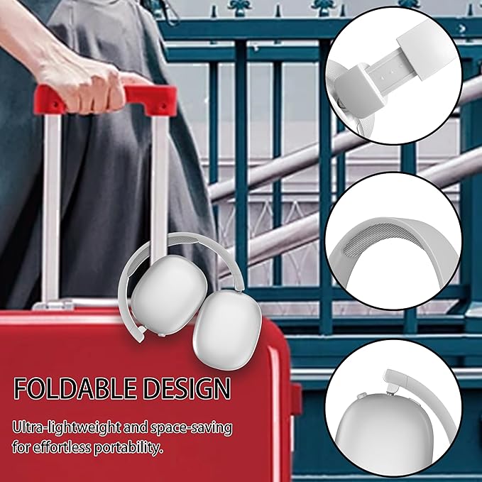 Active Noise Cancelling Headphones,Wireless Bluetooth Over Ear Headphones,Hi-Res Audio,70H Playtime,Lightweight Foldable Comfort Soft Earpads Headset for Gym,Travel,iOS/Android-Silver