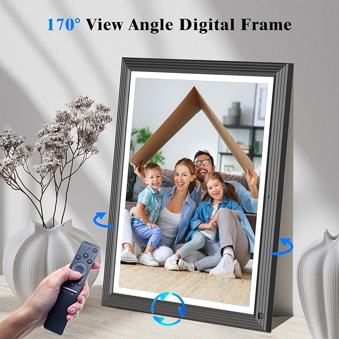 FULLJA Digital Picture Frame 15-inch - Smart WiFi Digital Photo Frame 32GB Large HD IPS Touch Screen, Motion Sensor, Wall Mountable, Instant Sharing Photos and Videos via App or Email