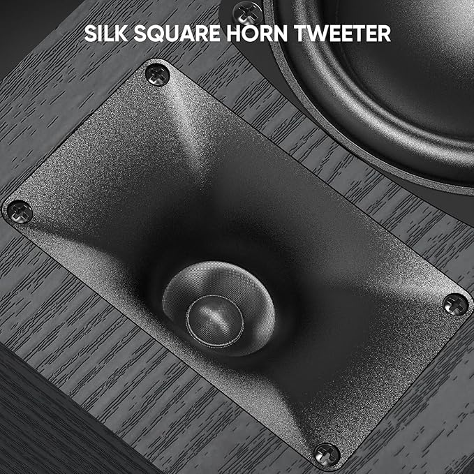 Saiyin Passive Bookshelf Speakers, 2-Way Passive Speakers, 3.5" Woofer & Silk Horn Tweeter, 60Hz Bass for Home/Office/Theater Pair (Needs Amplifier or Receiver to Operate)