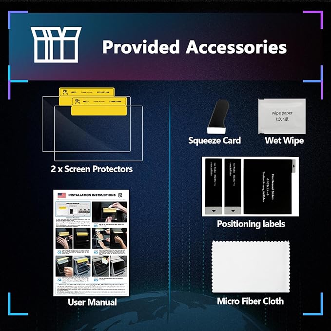 SXCY for 2025 Lincoln Nautilus Screen Protector 11.1 Inch 2024 2025 2026 Nautilus Accessories 2025 Nautilus Navigation Infotainment Screen Protector[2PCS Nano]