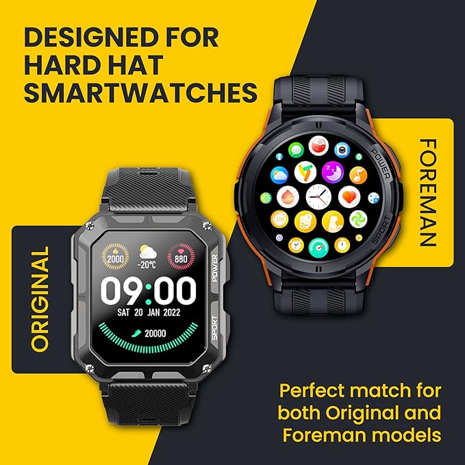 Silicone Watch Strap for Men, Silicone Smart Watch Band Strap for Original & Foreman, Smartwatch Accessories, Quick-Swap Design (Black and Grey)