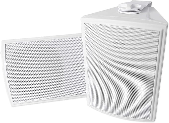 Rockville Pair HP5S 5.25" Outdoor/Indoor Home Theater Speakers w/Swivel Bracket, White