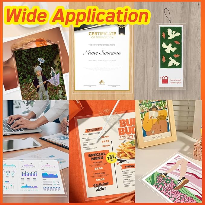 10 PCS Self Adhesive Laminating Sheets,8.7 x 12.2 Clear Laminating Sheets No Machine Needed,Self Sealing Laminating Sheets Suitable for 8.5 x 11 Inches Letter Size